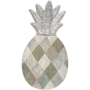 Beachcombers "Woven Leaf" Wood Pineapple Wall Art