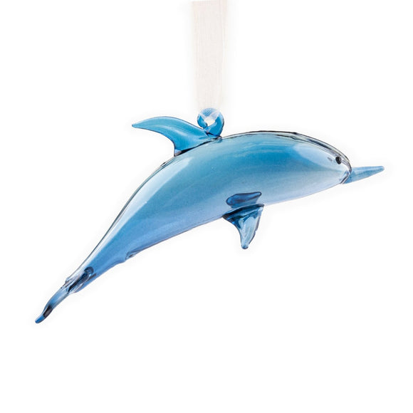 Beachcombers-Glass-Dolphin-Ornament--Dark-Blue