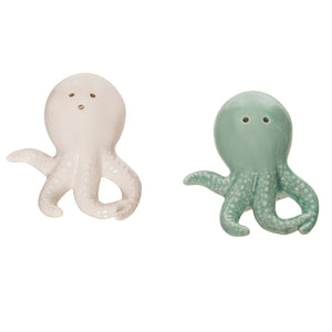 Beachcombers-Green-and-Bisque-Octopus-Salt & Pepper-Set