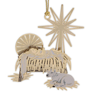 "Timeless Manger" Brass Christmas Ornament by Beacon Design