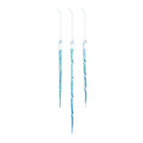 Sparkling Blue Glitter & Glass Icicle Ornaments 