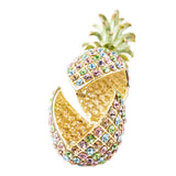 Swarovski Crystal Pineapple Trinket Box with hinged lid partially opened.