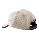  PCC Rough Cut Vented Ball Cap- Cream with Black Trim- View of Back and Adjustable Band