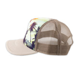 Side view of Polynesian Cultural Center "Palm Trees” Ball Cap- Khaki