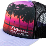 Close up of Polynesian Cultural Center “Purple Dreams” Ball Cap