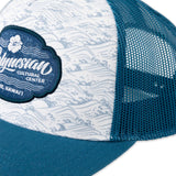 Close up of Polynesian Cultural Center "Sea Smoke" Ball Cap- Side View of Mesh 