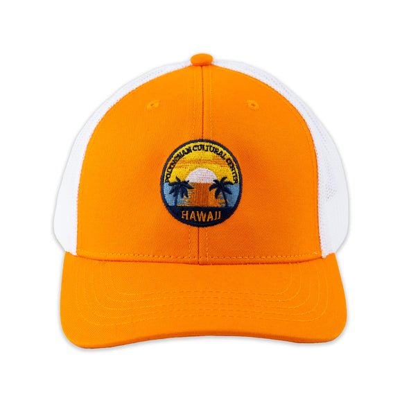 Polynesian Cultural Center “Sunset” Ball Cap- Orange & White