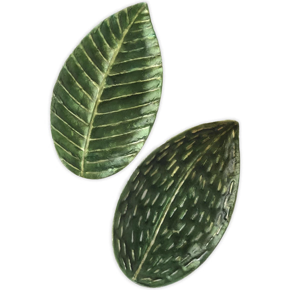 Leaf-shaped Capiz Shell Trinket Dish Set, 2-Piece