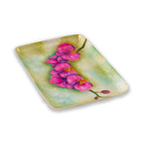 Kubla Crafts Hand-painted Orchid Capiz Shell Tray