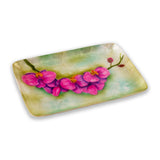 Kubla Crafts Hand-painted Orchid Capiz Shell Tray