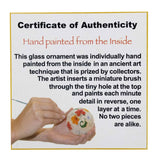 Hand-painted Glass "Aloha Hawaii" Ornament Certificate of Authenticity 