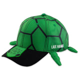 Children's 3-D Sea Turtle Baseball Cap- Green - Side View