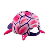 Children's 3-D Sea Turtle Baseball Cap- Pink & Blue- Back View