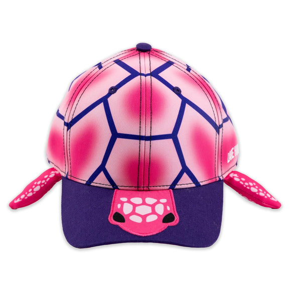 Children's 3-D Sea Turtle Baseball Cap- Pink & Blue