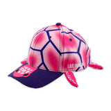 Children's 3-D Sea Turtle Baseball Cap- Pink & Blue- Side View