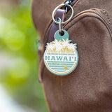 Coconut Palms Wooden Keyring/Fob