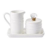 Mudpie "Doorknob" Ceramic Cream and Sugar Set, 4-Piece