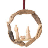 Driftwood Wreath with Holy Family- 10"- back view