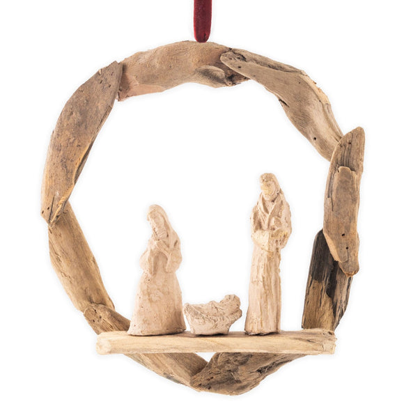 Driftwood Wreath with Holy Family- 10