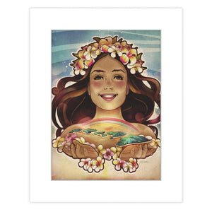 "E Komo Mai" Matted Print by Kat Reeder - 11 Inch x 14 Inch