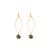 Rain Gold Wire Abalone Ellipse Earrings - The Hawaii Store