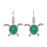 Rain Jewelry Green Opal Silver Turtle Back Silver Earrings - The Hawaii Store