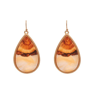 Rain Jewelry Gold & Brown Desert Teardrop Earrings