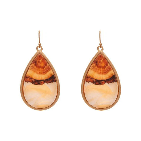 Rain Jewelry Gold & Brown Desert Teardrop Earrings