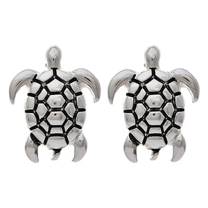 Rain Tiny Silver Turtle Post Earrings - The Hawaii Store