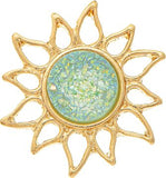 Gold Green Druzy Sun Post Earring - The Hawaii Store