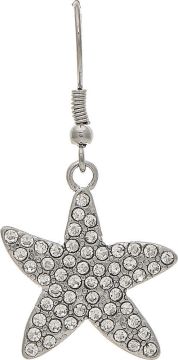 Silver Pave Crystal Starfish Earring