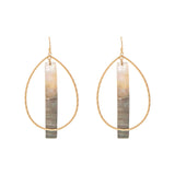 Rain Jewelry Gold-tone Teardrop Shell Bar Dangle Earrings - The Hawaii Store