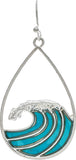 Silver Cresting Blue Wave Earring