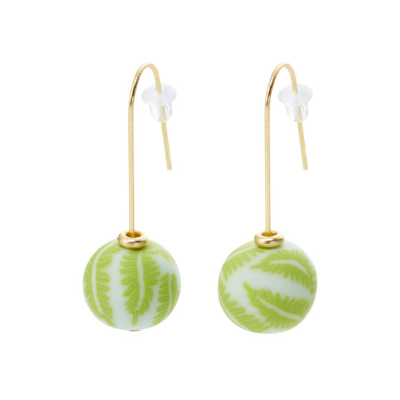 Jilzarah Seaside Green Single Bead Earrings