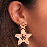 Wild Cloud "Moana" Hypoallergenic Starfish Bamboo Stud Earrings 