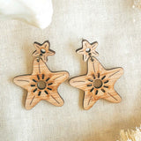 Wild Cloud "Moana" Hypoallergenic Starfish Bamboo Stud Earrings 