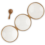 Mudpie Mango Wood and Enamel Trio Dip  Set, 2-Piece