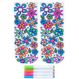 Living Royal "Flower Party" Customizable Coloring Socks shown finished and fully colored