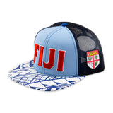 Flat Visor "Fiji" Ball Cap- Light Blue- side view