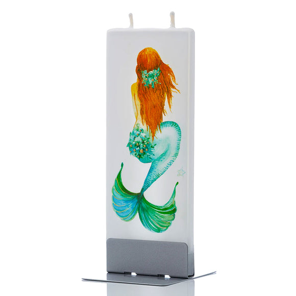 Flatyz Hand-Painted Flat Mermaid Candle 