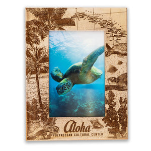 PCC "Aloha" Laser-Etched Wood Photo Frame- 4"x 6"