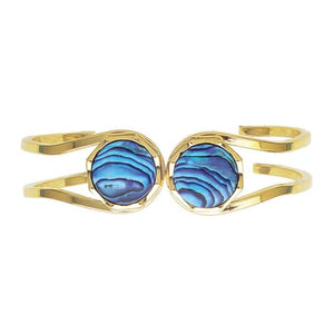 Ariki Double Circle Paua & 22K Gold Bracelet