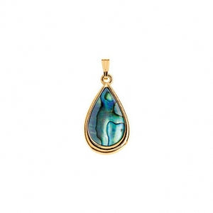 Ariki Paua Shell & Gold Teardrop Pendant