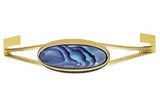 Ariki Paua Large Oval Gold Bangle