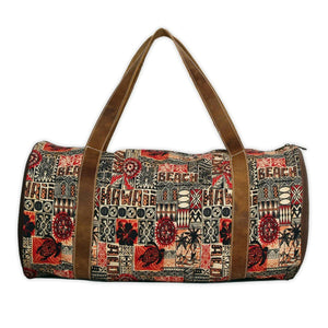 Cott N Curls "Hawaiian Icons" Zippered Duffle Bag