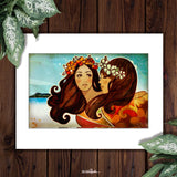 Hawaiian Girls - 11x14 Matted Print - The Hawaii Store