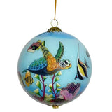  "Aloha Hawaii" Hand-PaintedGlass Christmas Ornament Featuring Ocean Animals