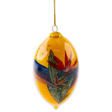 Hand-Painted Glass "Sunset Bird of Paradise" Christmas Ornament - rotated view