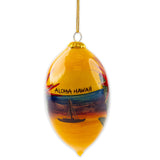 Hand-Painted Glass "Sunset Bird of Paradise" Christmas Ornament 