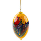 Hand-Painted Glass "Sunset Bird of Paradise" Christmas Ornament- rotated view